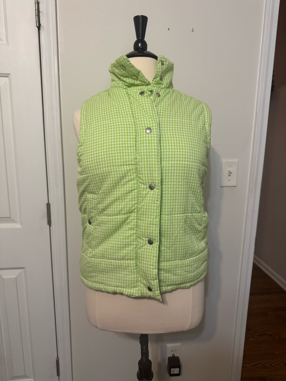 Gretchen Scott Designs Green & Pink Gingham Vest